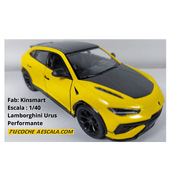 Lamborghini Urus performante  amariillo Escala 1/36, Marca kinsmart