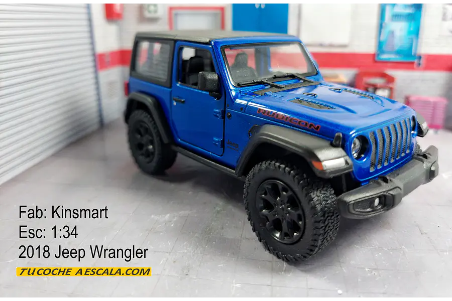 Jeep Wrangler Azul Escala 1/34 Marca Kinsmart