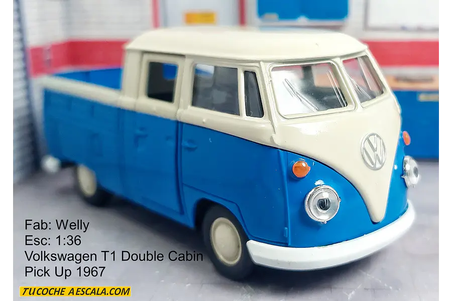 Volkswagen doble cabina pick up 1967, Welly, Escala 1-36