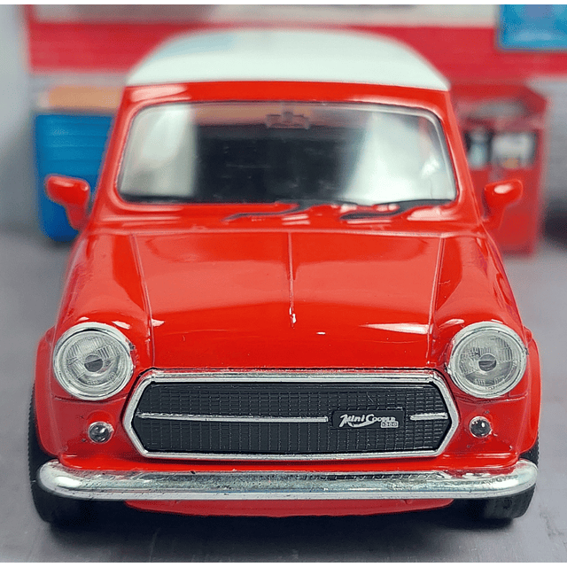 Mini Cooper 1300 rojo Escala 1/36 , MARCA WELLY