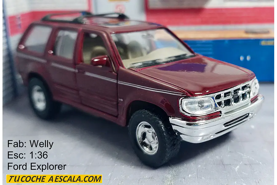 FORD Explorer, Escala 1-36 VINO TINTO marca welly