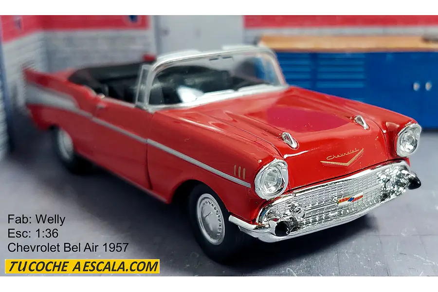 CHEVROLET BELAIR CONVERTIBLE ESCALA 1/36 MARCA WELLY