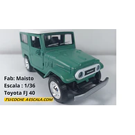 toyota fj 40 verde , A Escala 1/36 marca maisto 