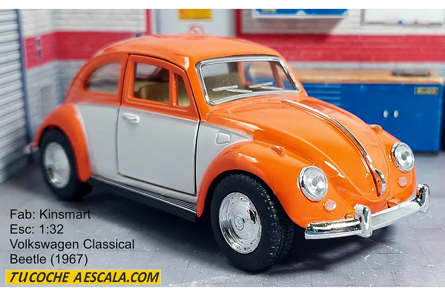 VOLKSWAGEN ESCARABAJO NARANJA CON BLANCO ﻿Marca: KINSMART