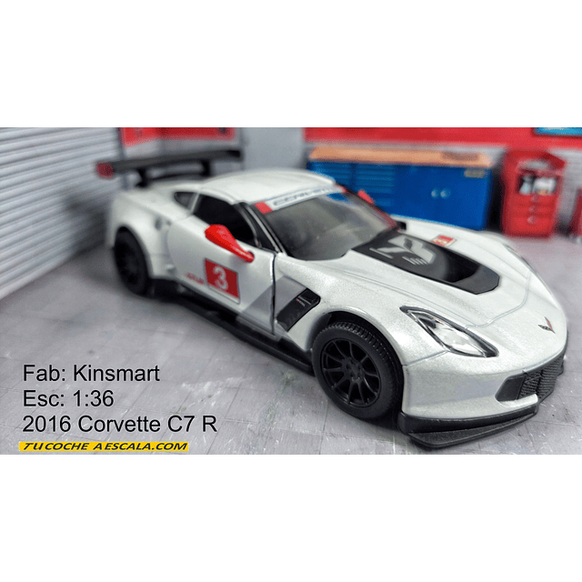 Chevrolet Corvette C7 2016 BLANCO, Escala 1/36