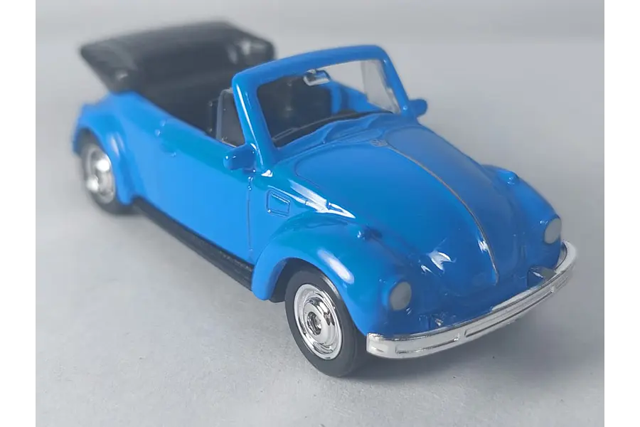 volkswagen escarabajo convertible azul , Welly, Escala 1-64