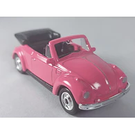 VOLKSWAGEN ESCARABAJO CONVERTIBLE ROSADO , MARCA Welly, Escala 1-64