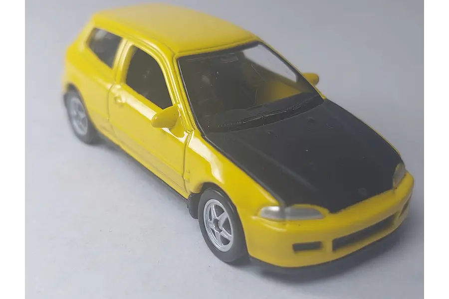 HONDA CIVIC AMARILLO , MARCA Welly, Escala 1-64
