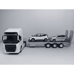 MULA SCANIA V8 R730 CAMA BAJA EN ESCALA 1/64 MARCA WELLY NO INCLUYE AUTOMOVILES 