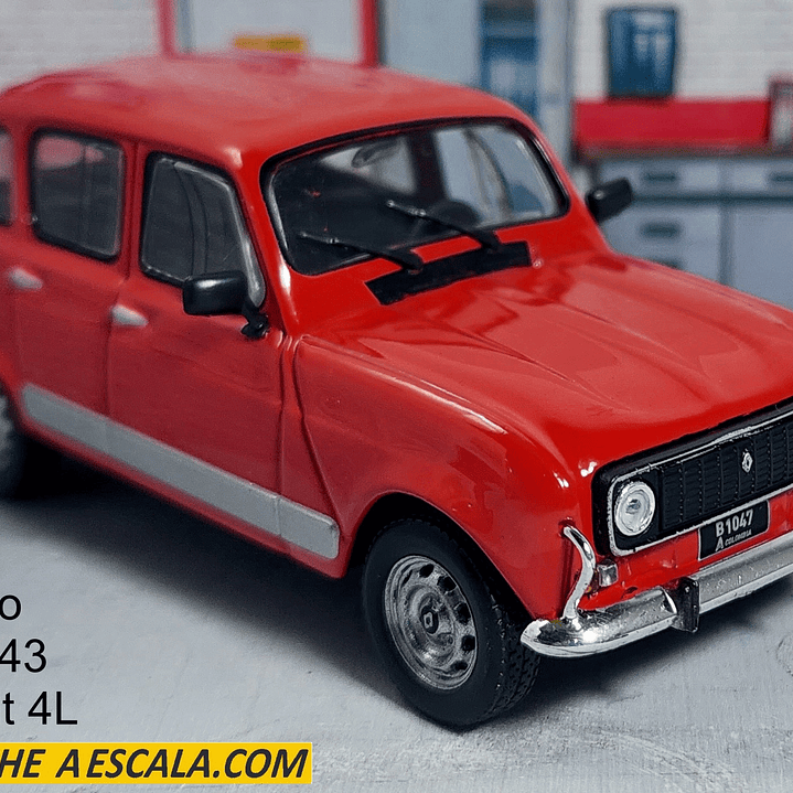 Renault 4 rojo Escala 1-43 marca ixo 1