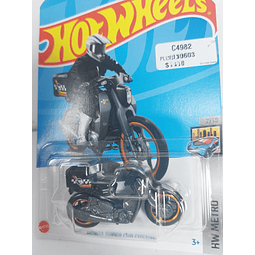 Honda Super Cub CUSTOM GRIS , Hot Wheels, Escala 1-64