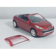 Peugeot 207cc ROJO, Escala 1/64, Marca Norev 