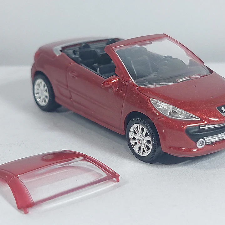 Peugeot 207cc ROJO, Escala 1/64, Marca Norev  1