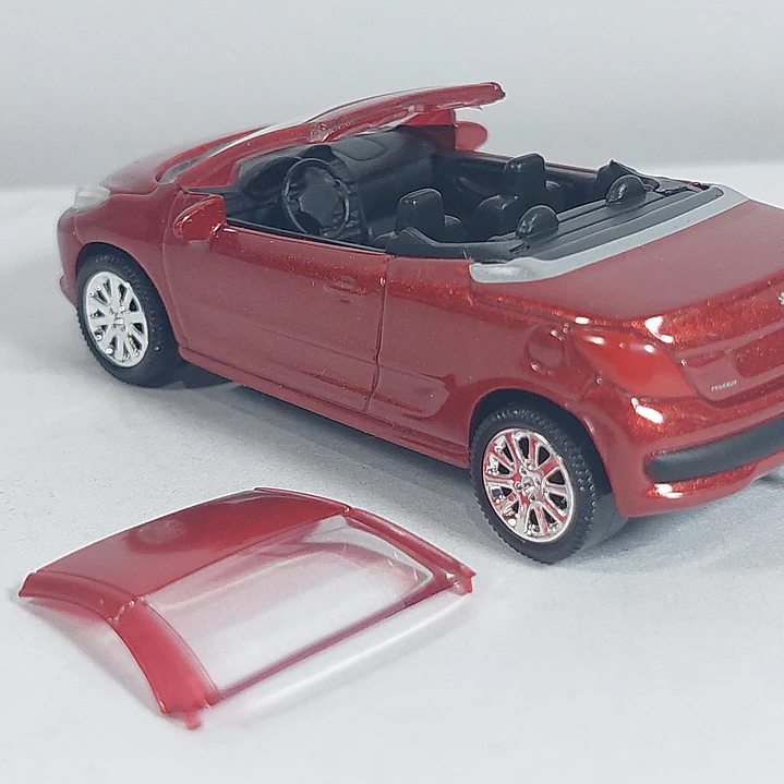 Peugeot 207cc ROJO, Escala 1/64, Marca Norev  4