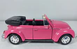 VOLKSWAGEN ESCARABAJO CONVERTIBLE ROSADO , MARCA Welly, Escala 1-36