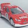 Peugeot 206 WRC ROJO, Escala 1/64, Marca Norev 