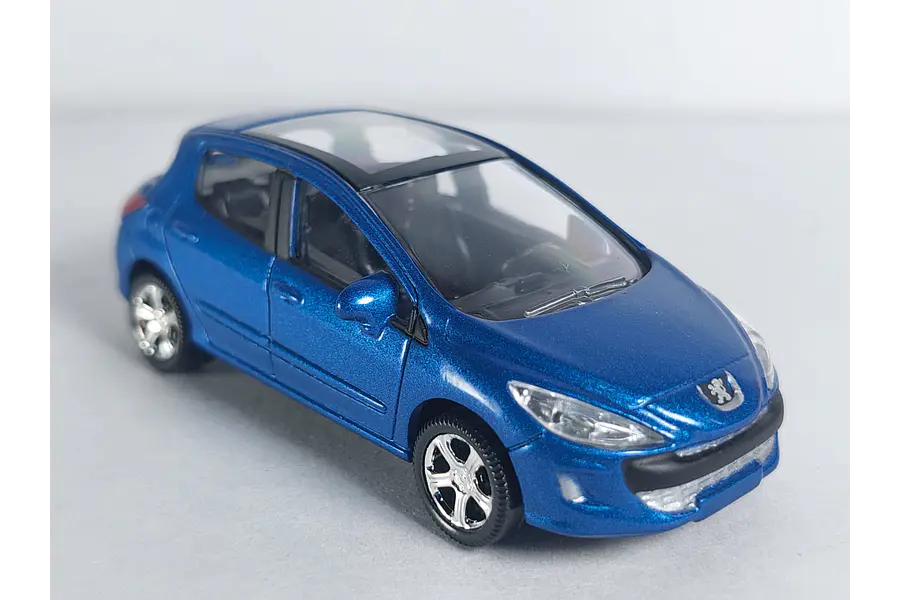 Peugeot 308 azul Escala 1/64, Marca Norev