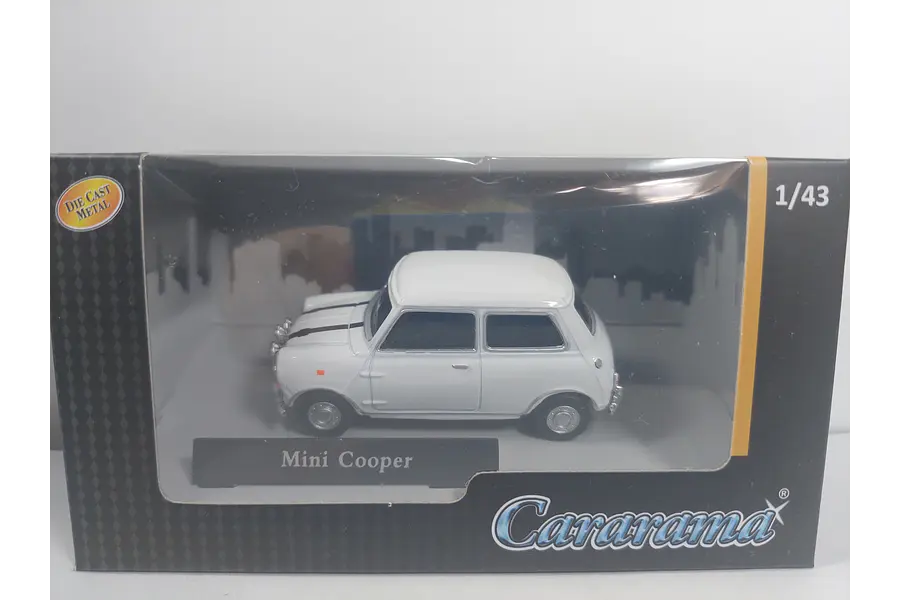 Mini Cooper blanco, Cararama, Escala 1:43