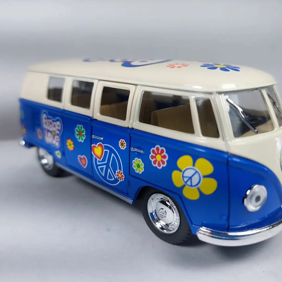 Volkswagen Bus  1963 AZUL Kinsmart, Escala 1-34 PAZ 1
