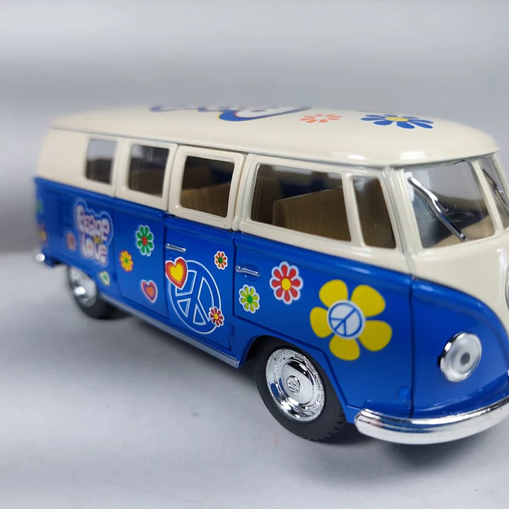 Volkswagen Bus  1963 AZUL Kinsmart, Escala 1-34 PAZ 1