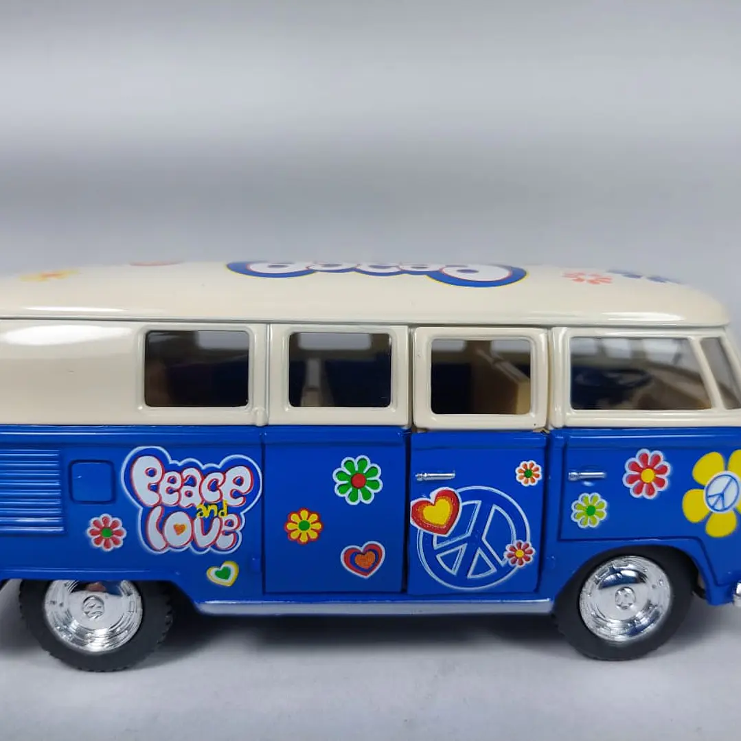 Volkswagen Bus  1963 AZUL Kinsmart, Escala 1-34 PAZ 2