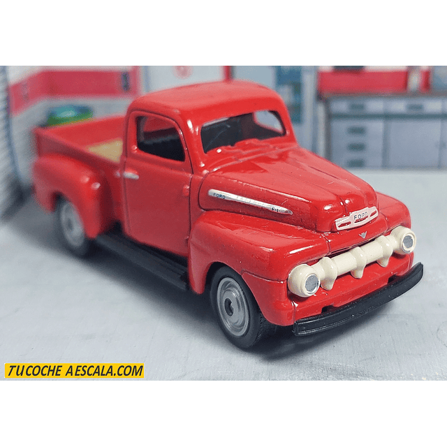 Ford F1 Pickup 1951 ROJO , Welly, Escala 1-64