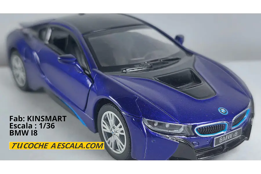 BMW i8, Kinsmart, Escala 1-36 AZUL 