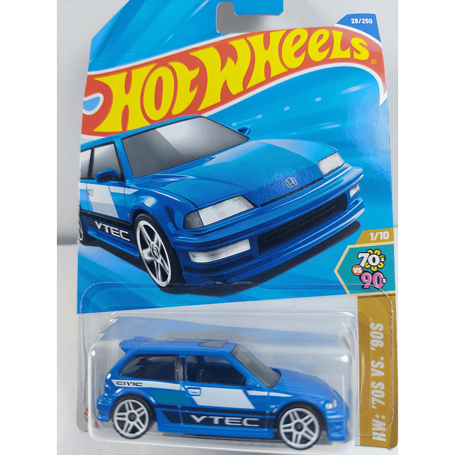 Honda Civic EF '90 azul, Hot Wheels, Escala 1-64