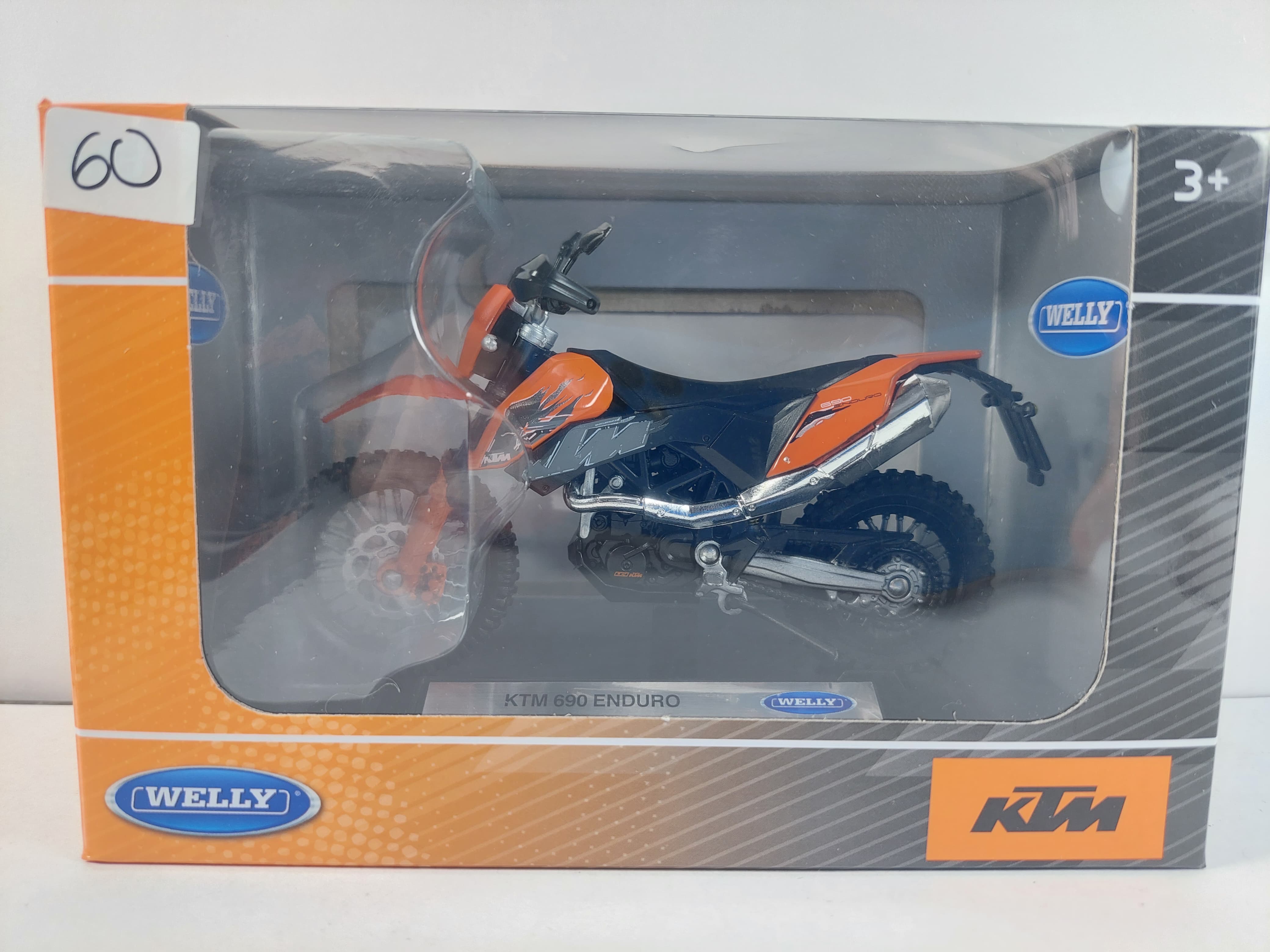 Miniature Moto 1/18 Orange Welly 690 Enduro Orange Moto 1:18 Modèle Métal Avec Socle - Miniature Collection