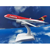 Boeing 747 ,avianca  Escala 1/400, 16cm Con Base blanca