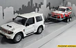 MITSUBISHI MONTERO CON MITSUBISHI LANCER , Escala 1/43, Marca Cararama