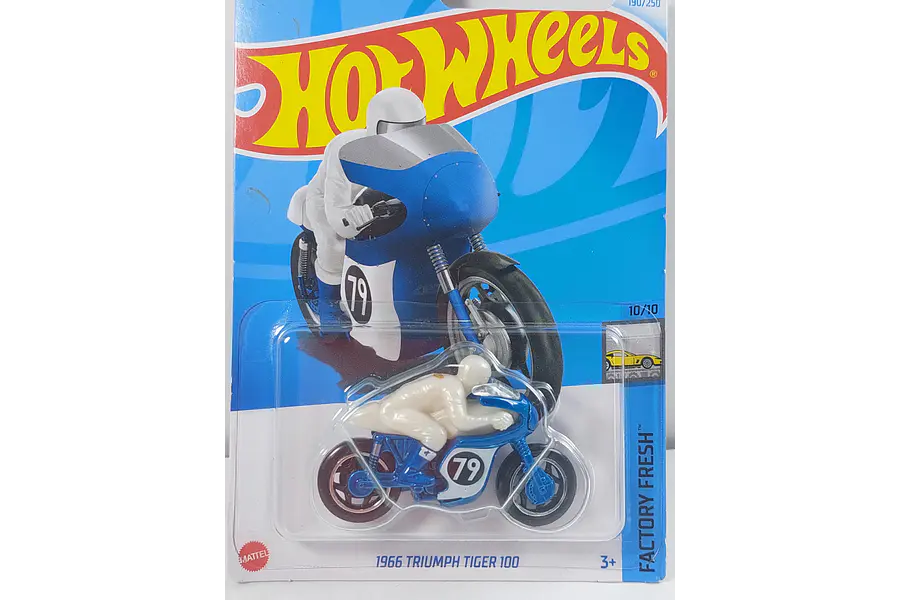 TRIUMPH TIGER 100 1966  Hot Wheels , escala 1/64-AZUL