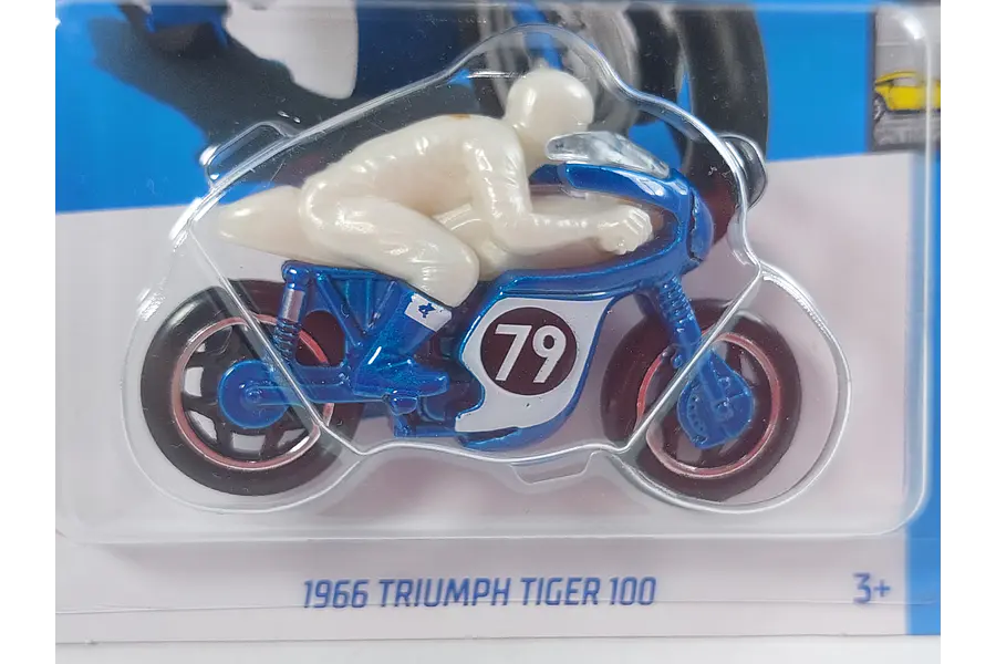 TRIUMPH TIGER 100 1966  Hot Wheels , escala 1/64-AZUL