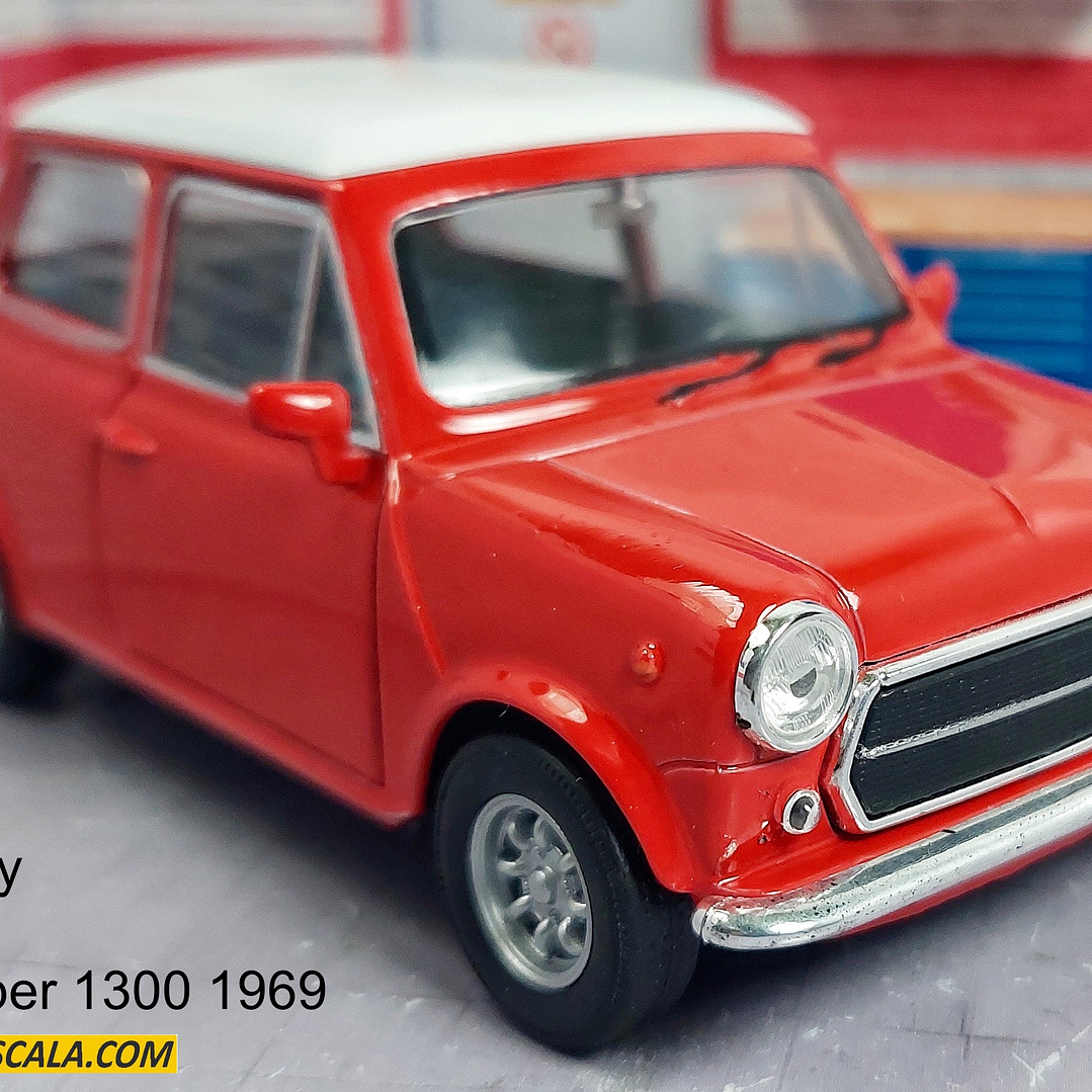 Mini Cooper 1300 rojo Escala 1/36 , WELLY 1