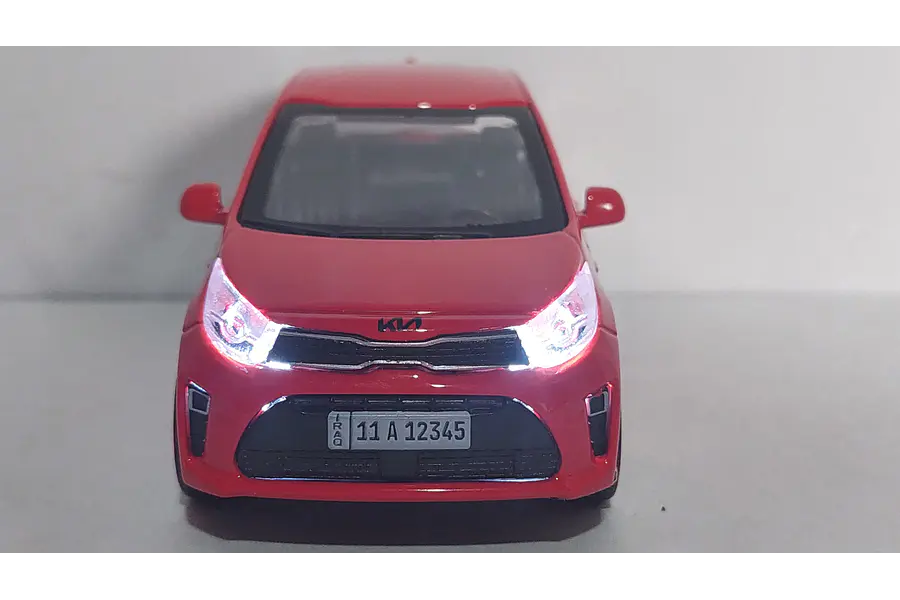 Kia Picanto Rojo Carro A Escala 1/36 luces led