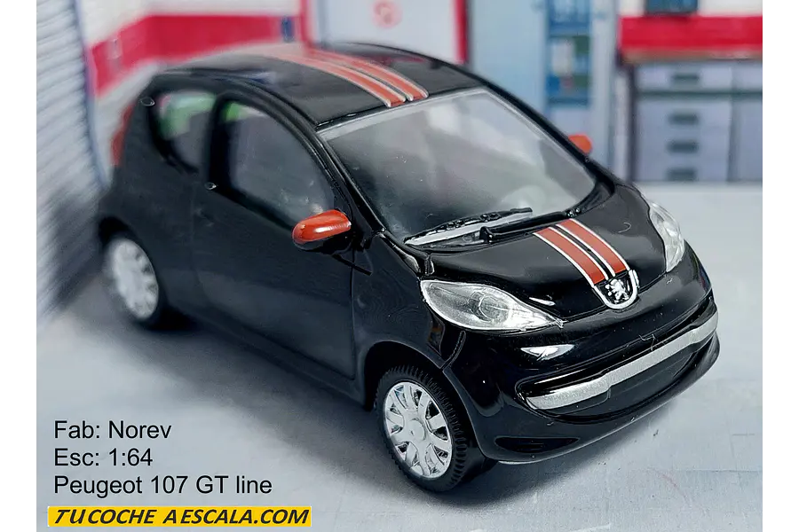 Peugeot 107 gt line 1/64, Marca Norev