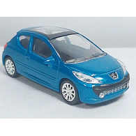Peugeot 207 azul , Escala 1/64, Marca Norev 