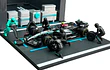 Diorama de Pit F1 Mercedes Amg Russell burago 1:43