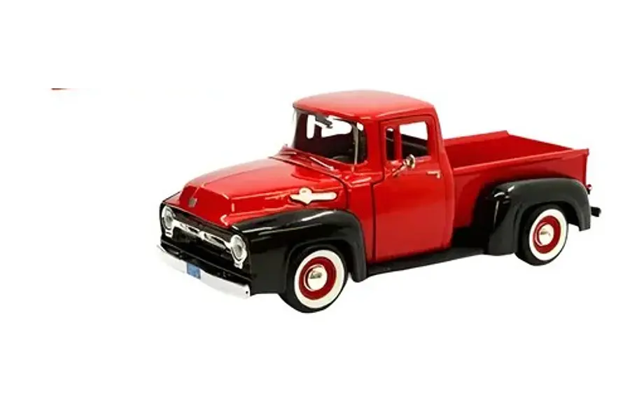 FORD F 100 1956, Escala 1/24 ROJA CON NEGRO EN CAJA