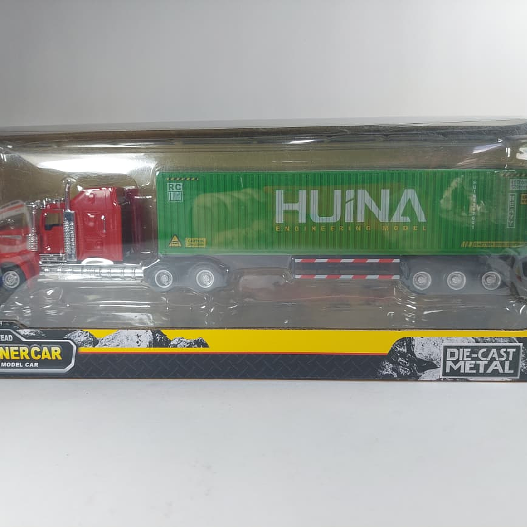 KENWORTH ROJA CONTENEDOR 1/50 MARCA HUINA 5