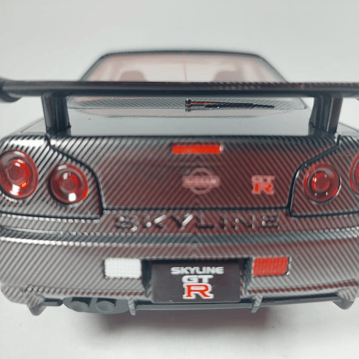Nissan Skyline Gtr FIBRA DE CARBONO ESCALA 1:24 JINLIFANG 4