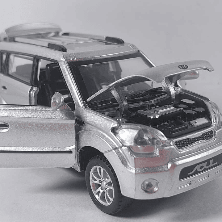 Kia soul, Plata Escala 1/36 , marca china luces LED 3