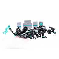 Juego de pit de Formula 1 de Mercedes Rusell 1/43 Burago 
