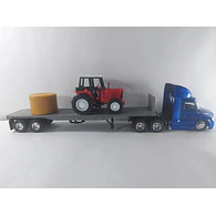 Mula Freightliner Cascadia cama baja y tractor 1/43 azul, new ray