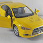Mitsubishi Lancer Evolution X amarillo 1/36, Kinsmart- - Miniatura 1