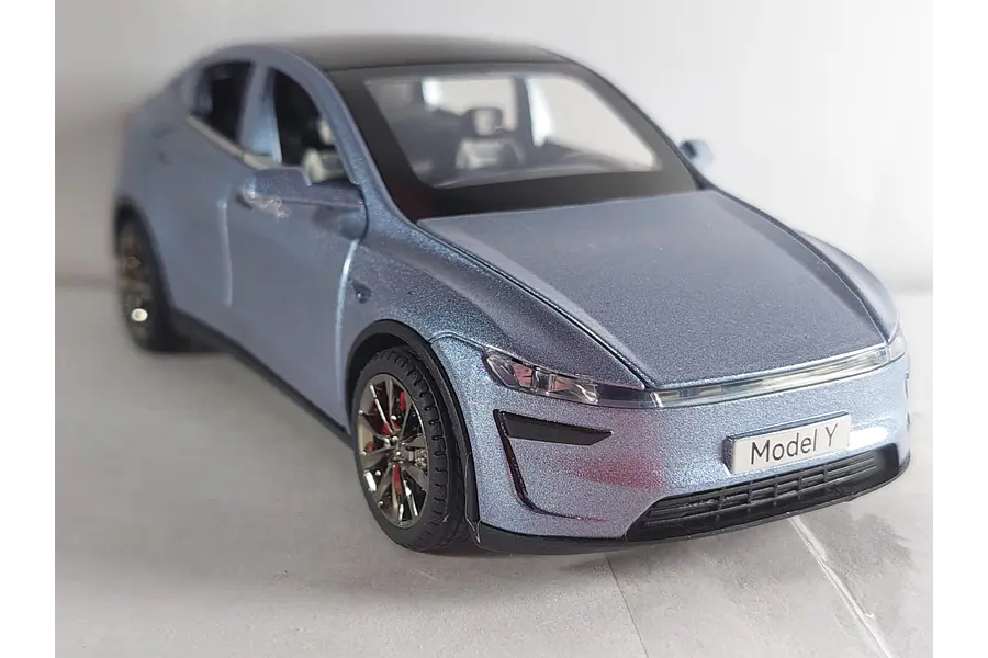 Tesla Modelo Y azul, Chino, Escala 1-32
