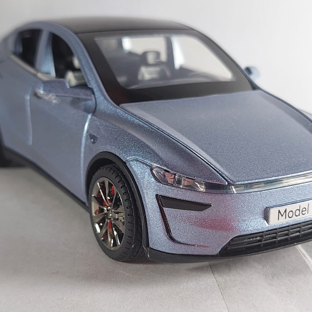 Tesla Modelo Y azul, Chino, Escala 1-32 1