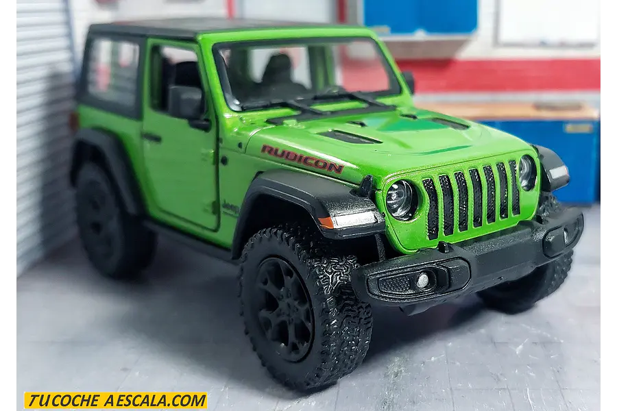 Jeep Wrangler VERDE Escala 1/34 Marca Kinsmart