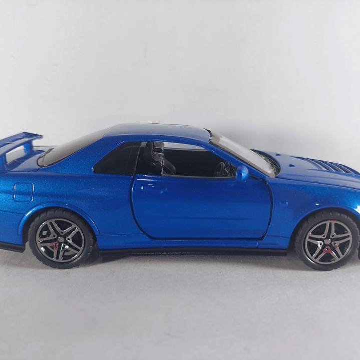 Nissan Skyline GT-R 1995 AZUL Escala 1-32 LUCES LED 2