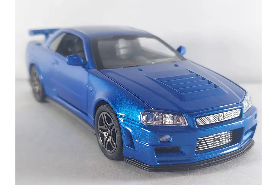 Nissan Skyline GT-R 1995 AZUL Escala 1-32 LUCES LED